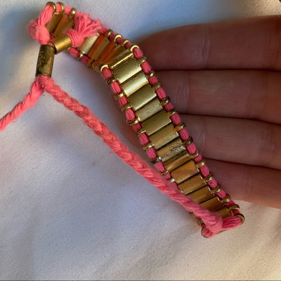 J. Crew Hot Pink Emerald Cut Glass Bracelet - Picture 5 of 5